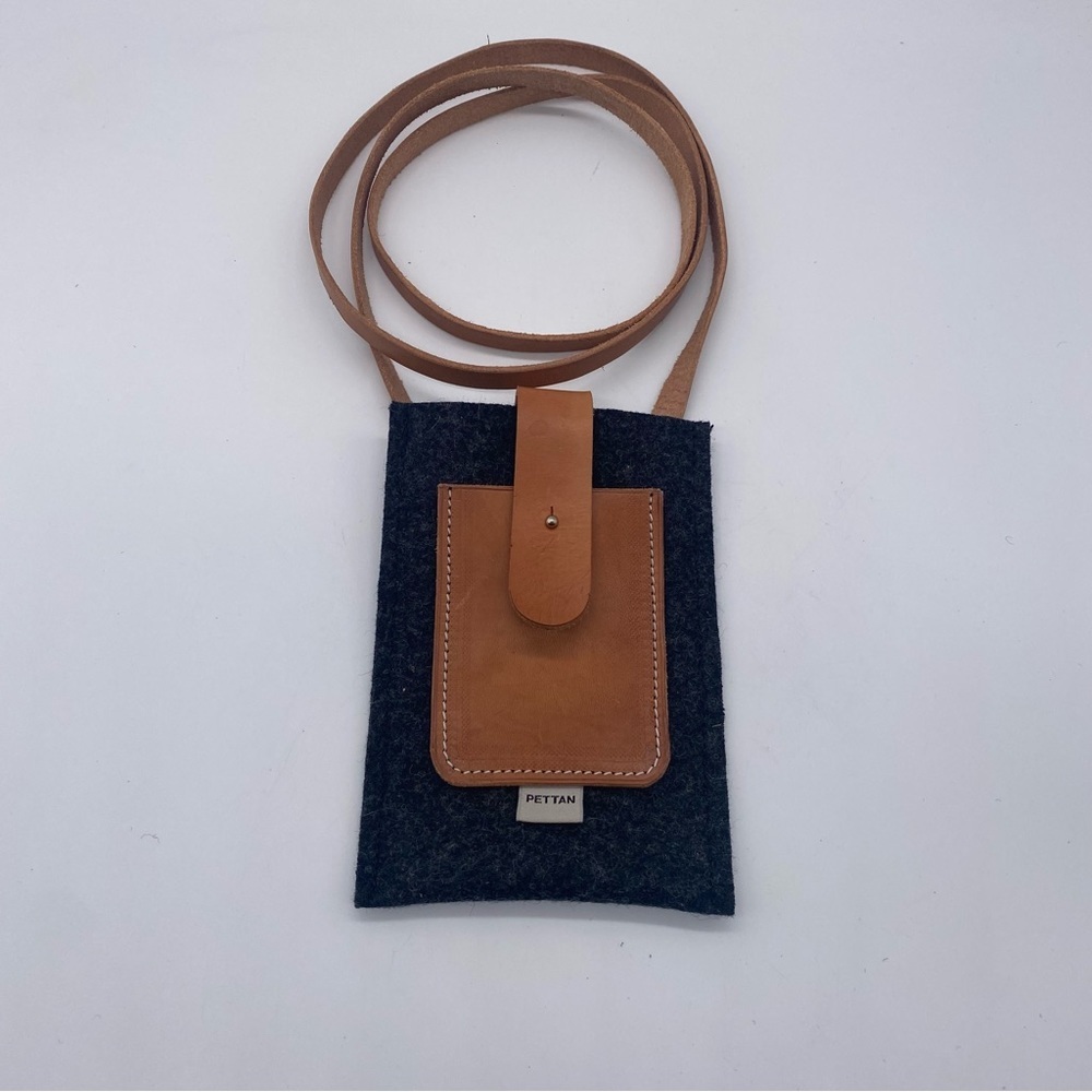NEW Cross Body iPhone Case - Wool Felt Leather - eco friendly-handmade in USA.